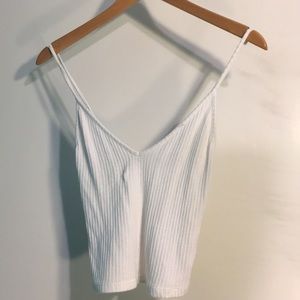 Brandy Melville White V Tank Top